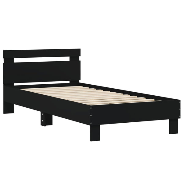 Bettgestell Schwarz mit LED 90x200 cm