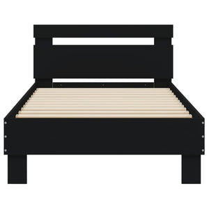 Bettgestell Schwarz mit LED 90x200 cm