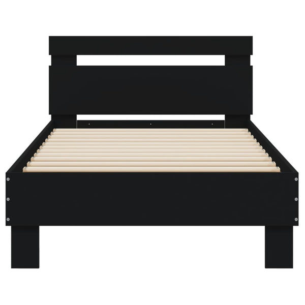 Bettgestell Schwarz mit LED 90x200 cm