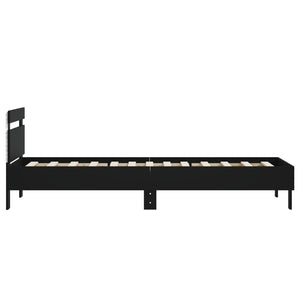 Bettgestell Schwarz mit LED 90x200 cm