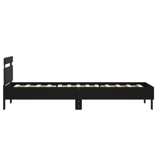 Bettgestell Schwarz mit LED 90x200 cm