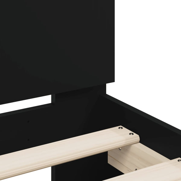 Bettgestell Schwarz mit LED 90x200 cm