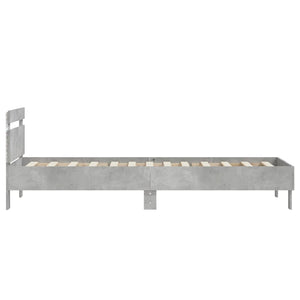 Bettgestell mit LED Betongrau 90x200 cm