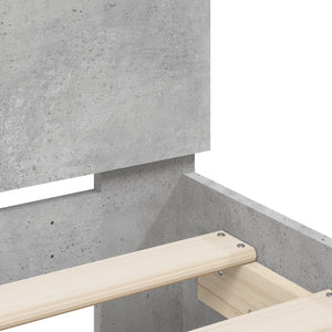 Bettgestell mit LED Betongrau 90x200 cm