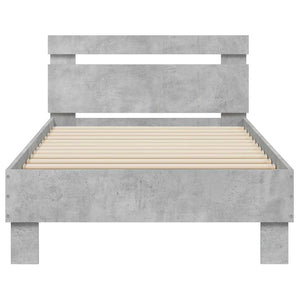 Bettgestell mit LED Betongrau 90x190 cm