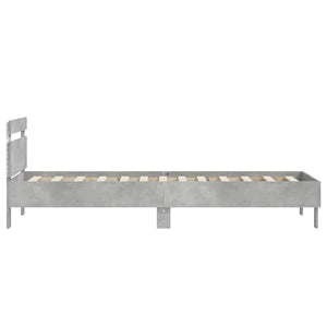Bettgestell mit LED Betongrau 90x190 cm