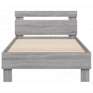 Bettgestell mit LED Grau Sonoma 90x190 cm