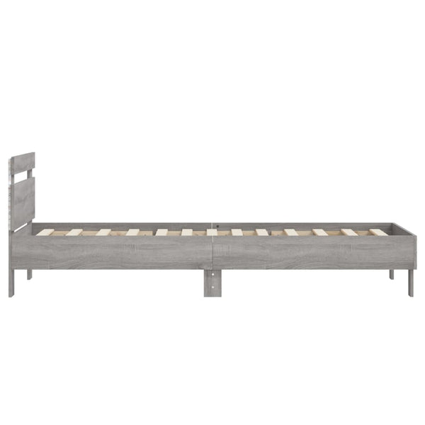 Bettgestell mit LED Grau Sonoma 90x190 cm