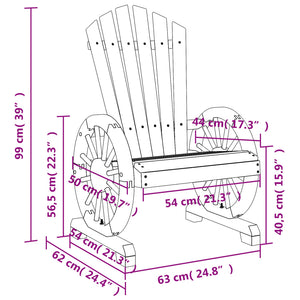 vidaXL Chaise de jardin Adirondack en sapin massif