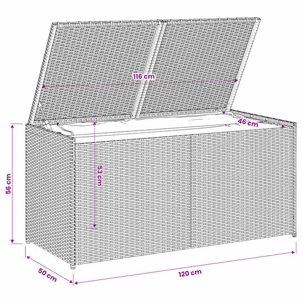 Gartentruhe Schwarz 283L Poly Rattan