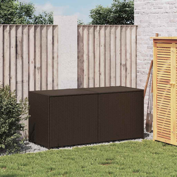 Gartentruhe Braun 283L Poly Rattan