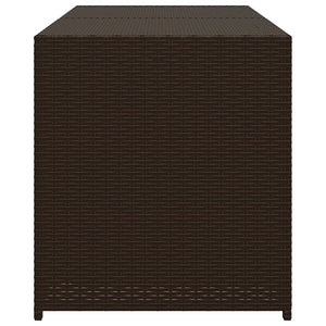 Gartentruhe Braun 283L Poly Rattan