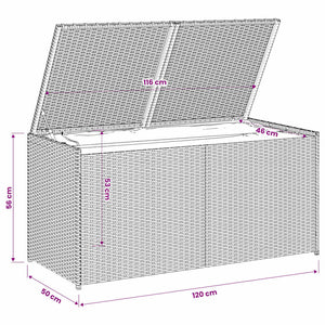 Gartentruhe Braun 283L Poly Rattan