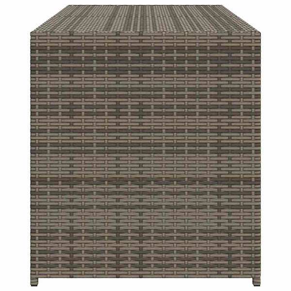 Gartentruhe Grau 283L Poly Rattan