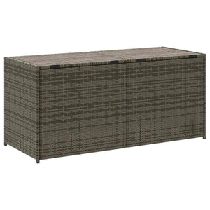 Gartentruhe Grau 283L Poly Rattan