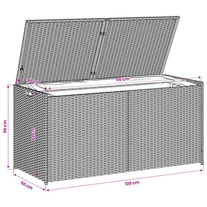 Gartentruhe Beige 283L Poly Rattan