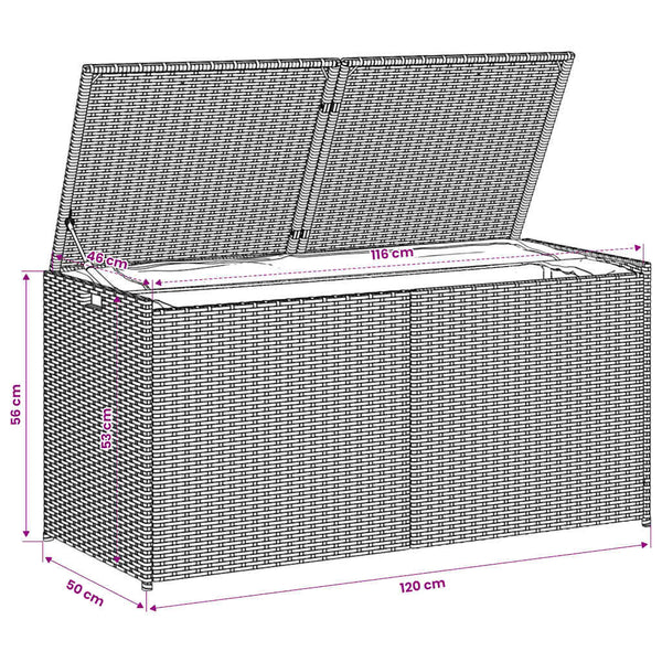 Gartentruhe Beige 283L Poly Rattan