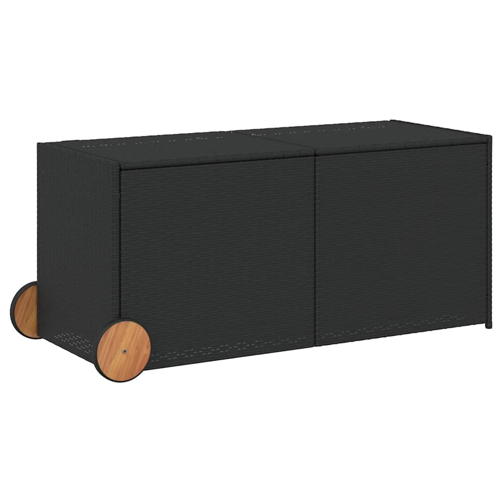 Gartentruhe mit Rollen Schwarz 283L