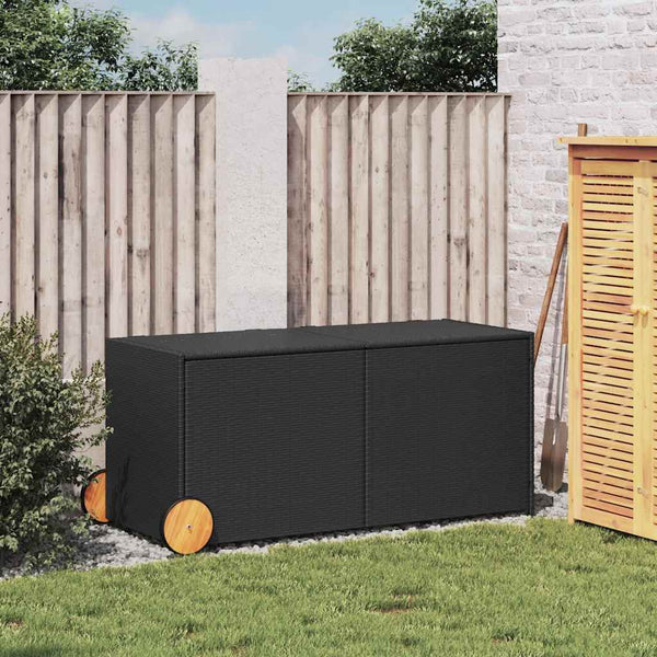 Gartentruhe mit Rollen Schwarz 283L