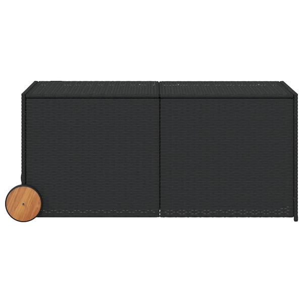 Gartentruhe mit Rollen Schwarz 283L
