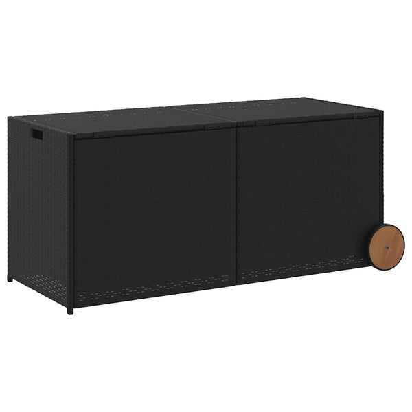 Gartentruhe mit Rollen Schwarz 283L