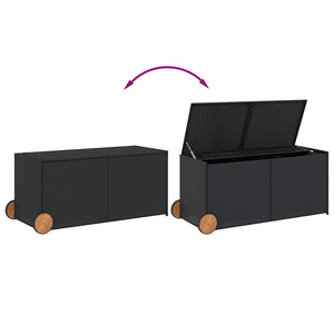 Gartentruhe mit Rollen Schwarz 283L