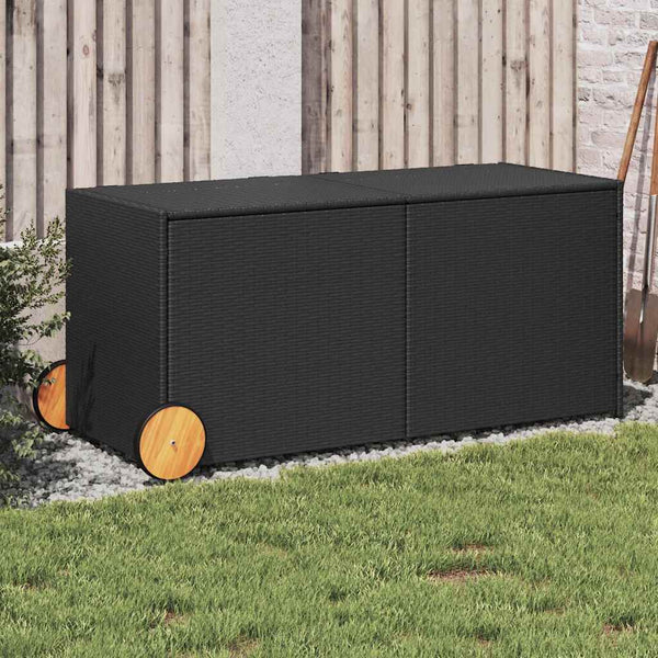 Gartentruhe mit Rollen Schwarz 283L