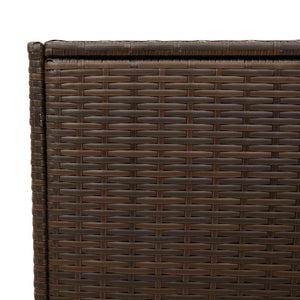 Gartentruhe Braun 283L Poly Rattan mit Rollen
