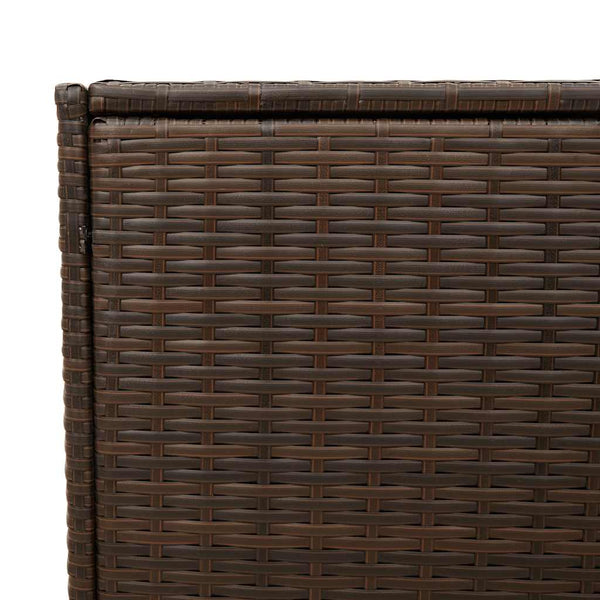 Gartentruhe Braun 283L Poly Rattan mit Rollen