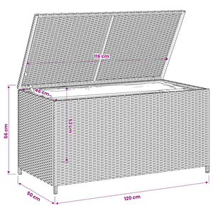 Gartentruhe Beige 190L Poly Rattan