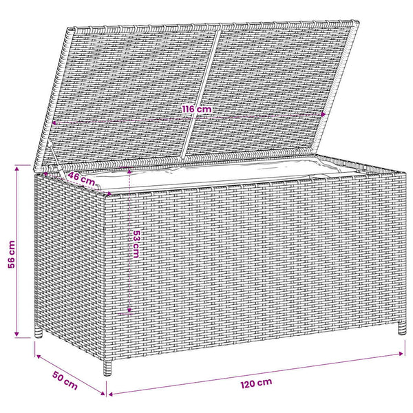 Gartentruhe Beige 190L Poly Rattan