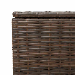 Gartentruhe Braun 190L Poly Rattan mit Rollen