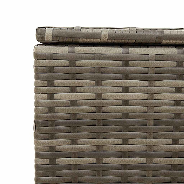 Gartentruhe Grau 190L Poly Rattan mit Rollen