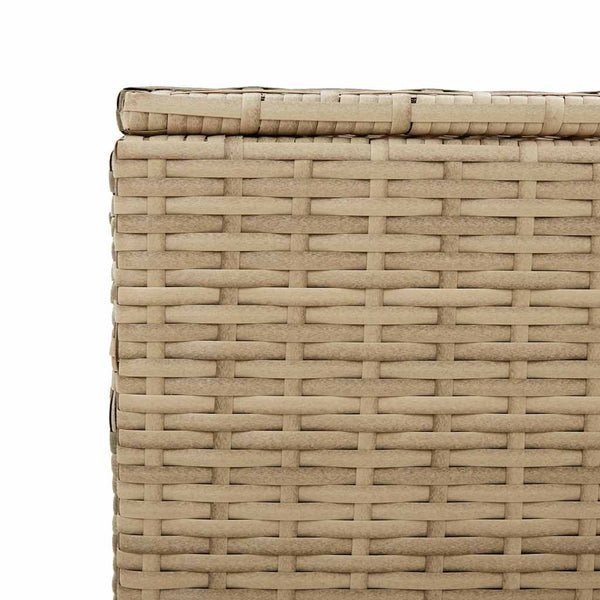 vidaXL Garden Storage Box with Wheels Beige 190L Poly Rattan