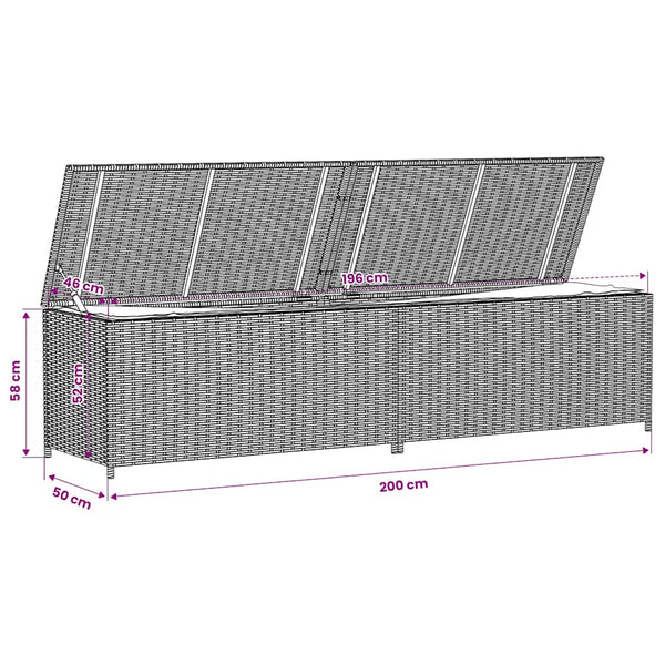 Gartentruhe Beige 469L Poly Rattan