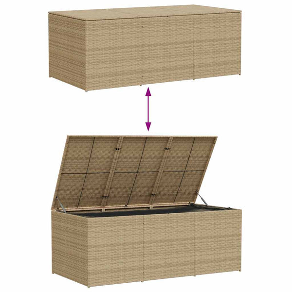 Gartentruhe Beige 984L Poly Rattan