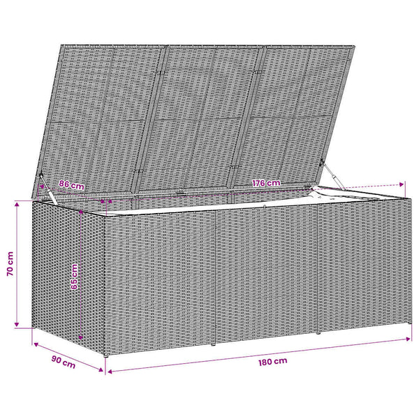 Gartentruhe Beige 984L Poly Rattan