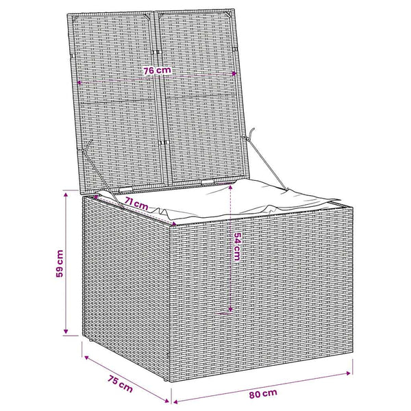 Gartentruhe Schwarz 291L Poly Rattan