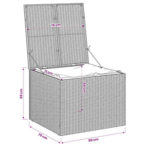 Gartentruhe Braun 291L Poly Rattan