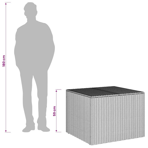Gartentruhe Braun 291L Poly Rattan