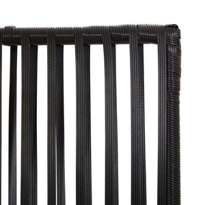 Schwarzer Poly Rattan Paravent, 3-teilig