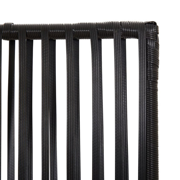 Schwarzer Poly Rattan Paravent, 3-teilig