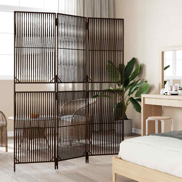 Braun Poly Rattan Paravent, 3-teilig
