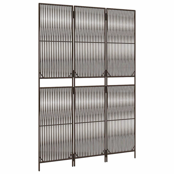 Braun Poly Rattan Paravent, 3-teilig