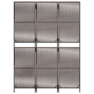 Braun Poly Rattan Paravent, 3-teilig