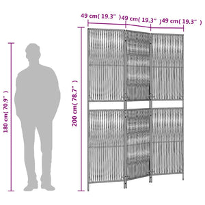 Braun Poly Rattan Paravent, 3-teilig