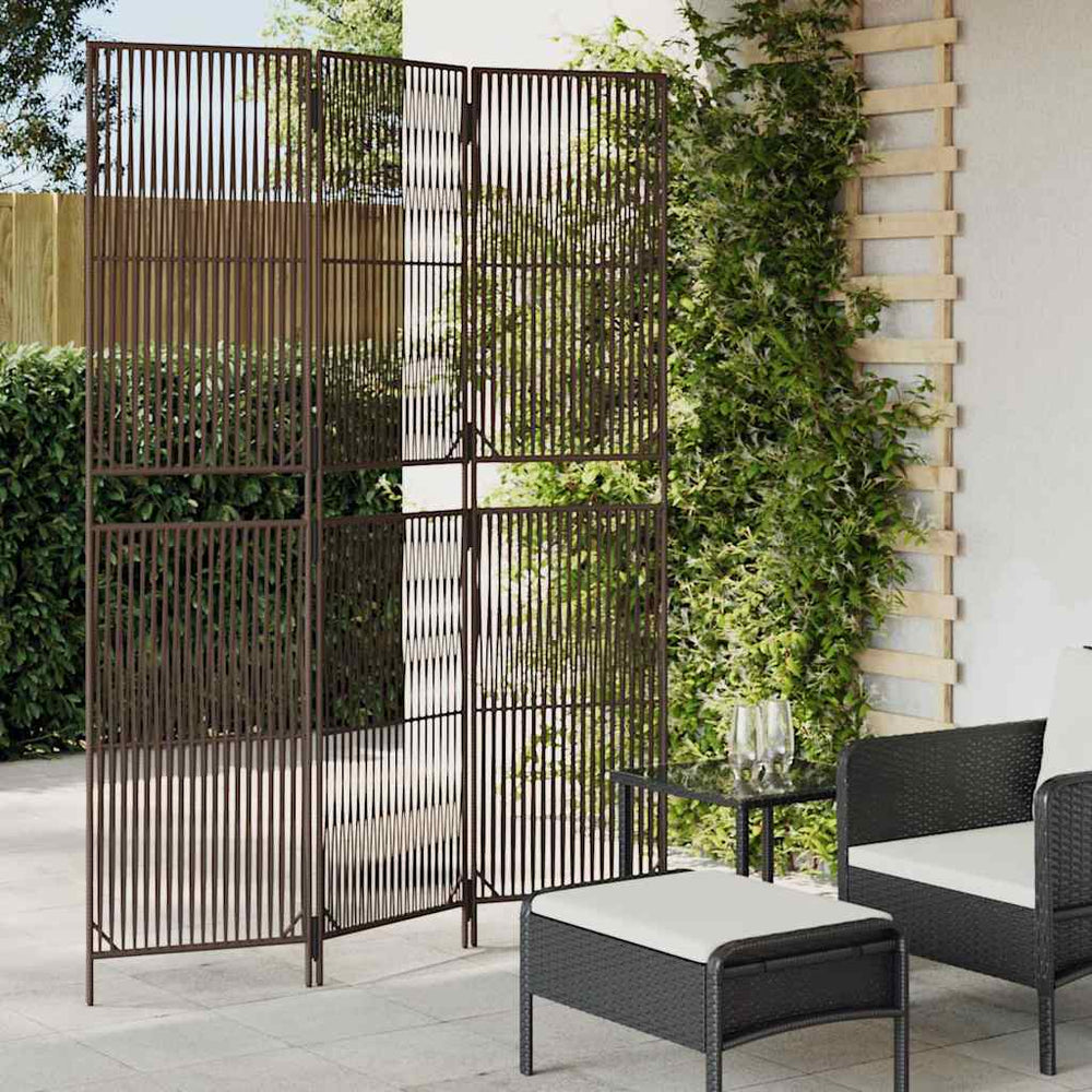 Braun Poly Rattan Paravent, 3-teilig