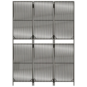 Grauer 3-teiliger Raumteiler aus Rattan