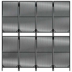 Schwarzer 4-teiliger Paravent aus Poly Rattan