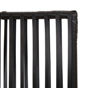 Schwarzer 4-teiliger Paravent aus Poly Rattan